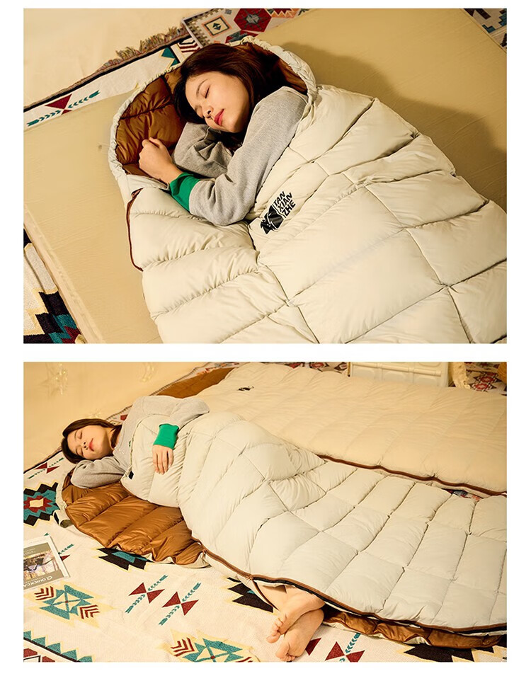 TAN XIAN ZHE TAN XIAN ZHE Feather Sleeping Bag, Adult Outdoor Indoor Autumn Winter, Widened And Thickened, Warm Camping Feather Sleeping Bag 25