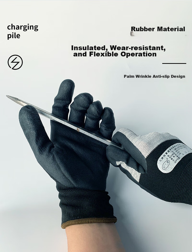 Hengju Insulation Gloves, 400V Electrical Work Gloves, Low-Voltage Anti-Electric Special, Flexible, Wear-Resistant, Breathable, Non-Slip, Coated, Genuine Product [Flexible And Soft] 3