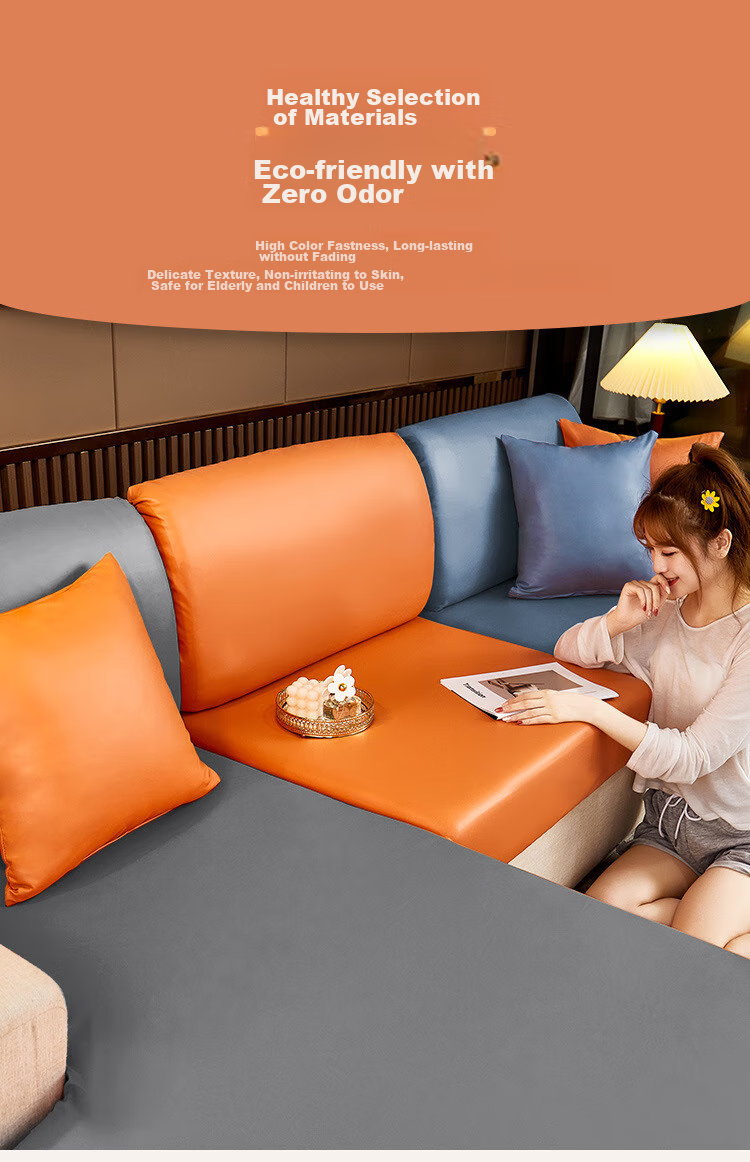 AVIVI Sofa Cushion, Summer Ice Silk Non-Slip One-Piece High-End Sofa Cover, Throw Blanket, 90*90 Cm, Qingmo 6