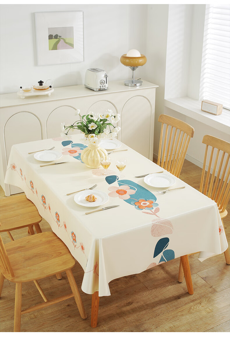 JANMEIJIA Waterproof And Oil-Resistant Tablecloth, Washable, Scald-Proof, Luxurious PU Dining Mat, Table Pad, Coffee Table Cover, Rectangular Shape 11