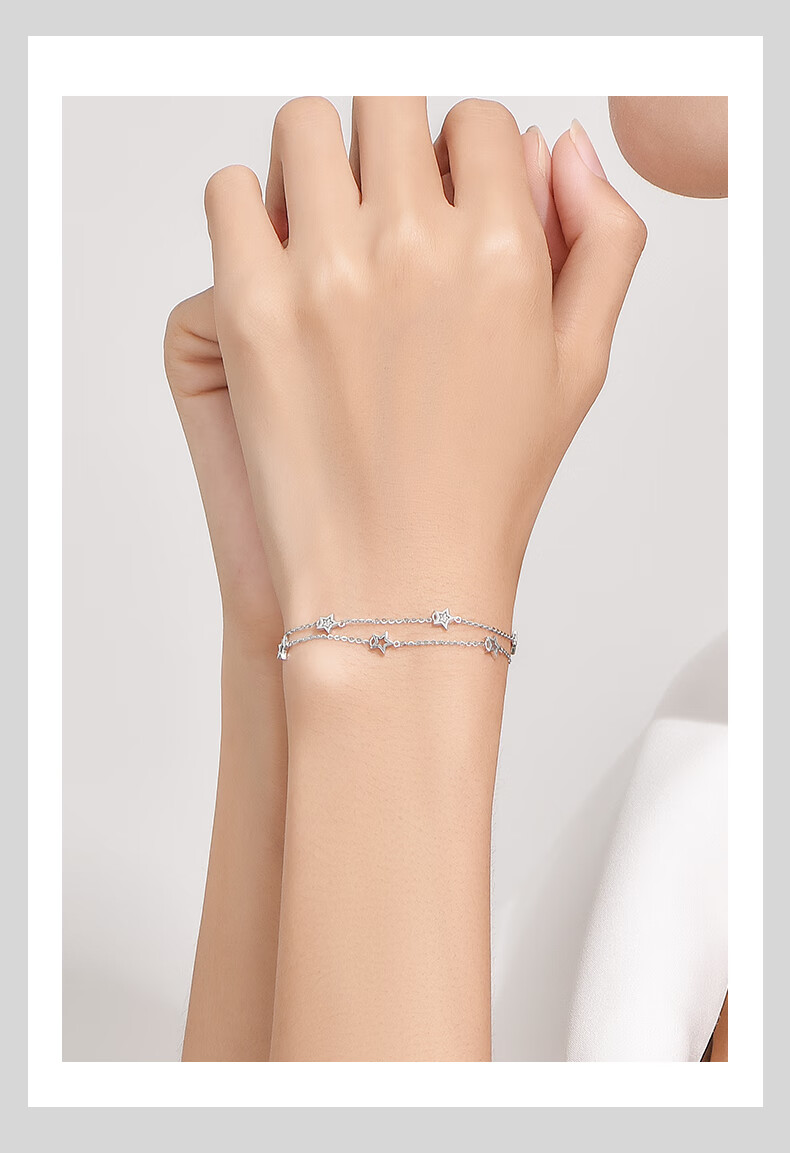 Love Promise Luxury High-End Starry Double-Layer Silver Bracelet for Women Niche 2025 New 520 Valentine's Day Gift for Girlfriend 6