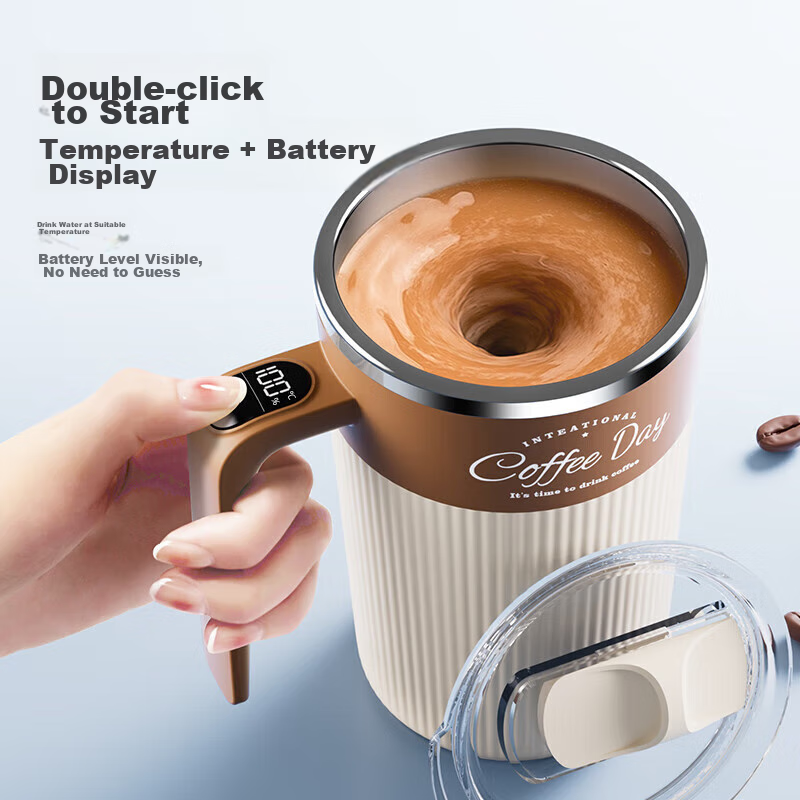 Mixiaoshu Fully Automatic Shaker Cup, Magnetic Electric Coffee Mug, Rechargeable, 316 Stainless Steel, for Blending Soy Milk, Protein Powder, And Water