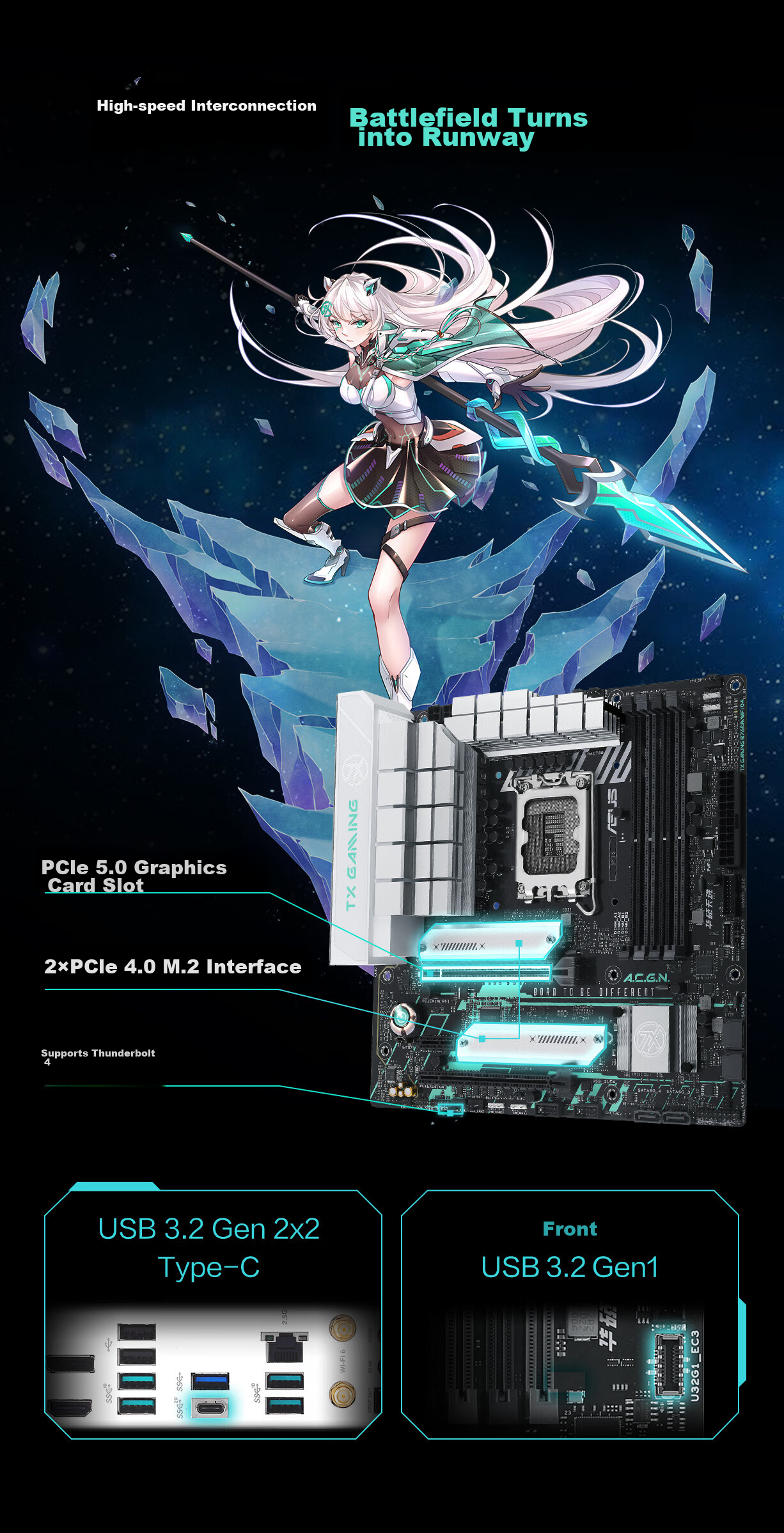 ASUS TX GAMING B760M WIFI D4 Motherboard, Supports CPU 14700K/14600KF/12600KF (Intel B760/LGA 1700) 9