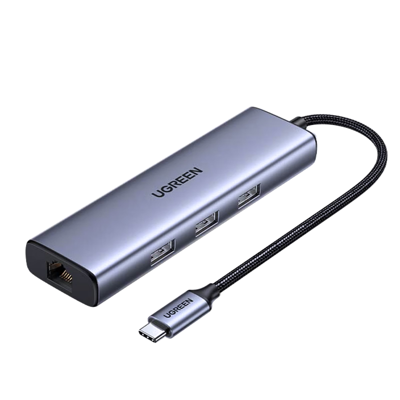 UGREEN Type-C Expansion Dock Gigabit Ethernet Port Hub USB Splitter to HDMI Network Cable Adapter 4K HD Compatible with Huawei Apple MacBook/Mac Mini Thunderbolt 4