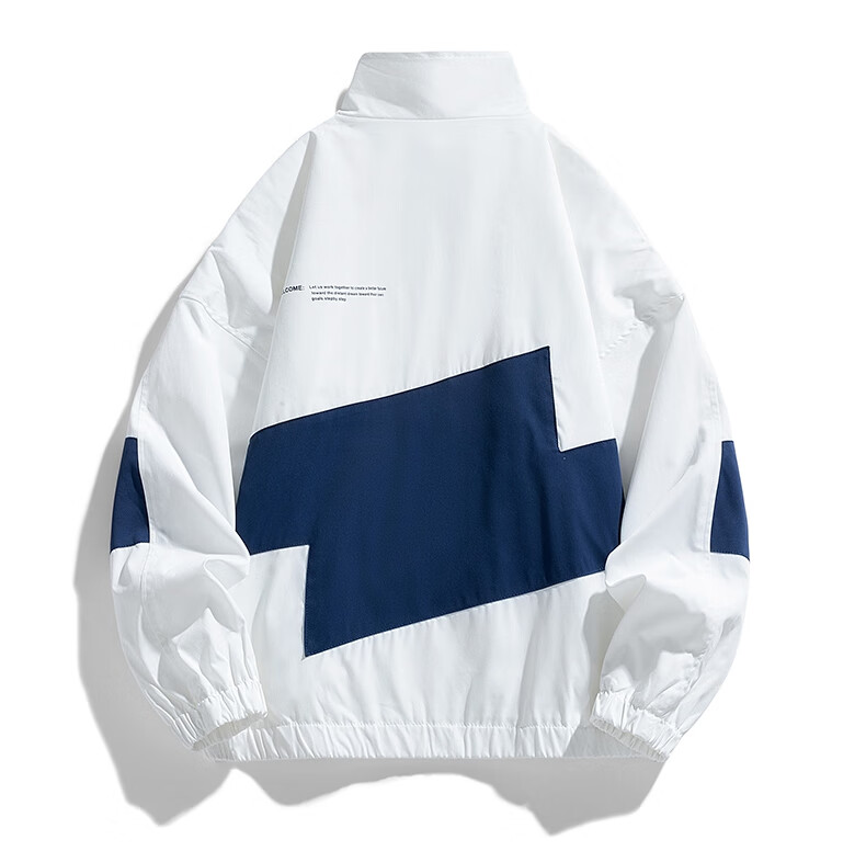 Dingfengbaoluo American-Style High Street Jacket for Men, Spring Loose Casual Lapel Contrasting Color Long-Sleeve Cardigan Coat DFM13 White L 7