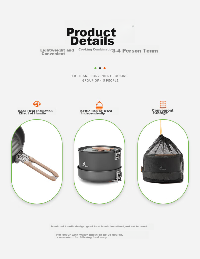 FIRE-MAPLE Banquet 4 Special Edition Outdoor Stove Camping Equipment Cookware Frying Pan Kettle Portable Pot Set Tea Brewing Stove 3