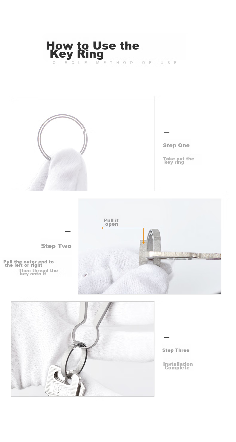 YORA Titanium Alloy Key Ring, EDC Keychain, Quick-Release Hook, Car Flat Ring, Round Key Accessory, Key Fob 3