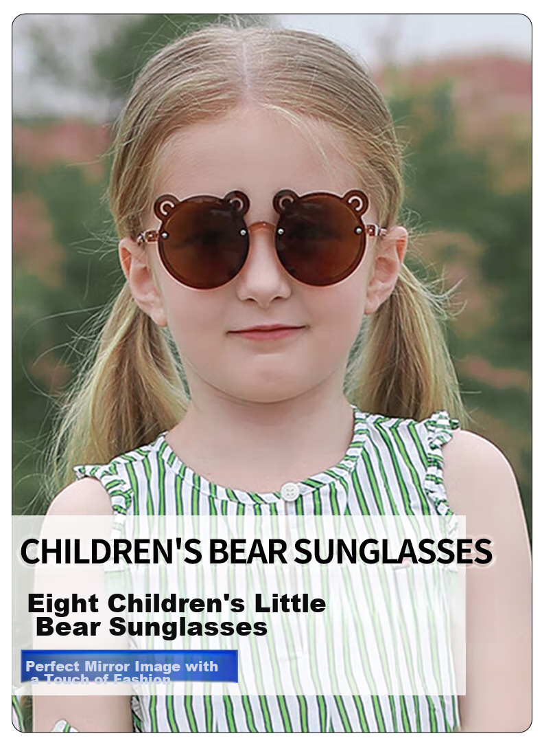 Baixiaoshe Folding Sunglasses for Children [Mifang Tea Color], 3006 Boys And Girls Baby UV Protection Sunglasses Glasses 8