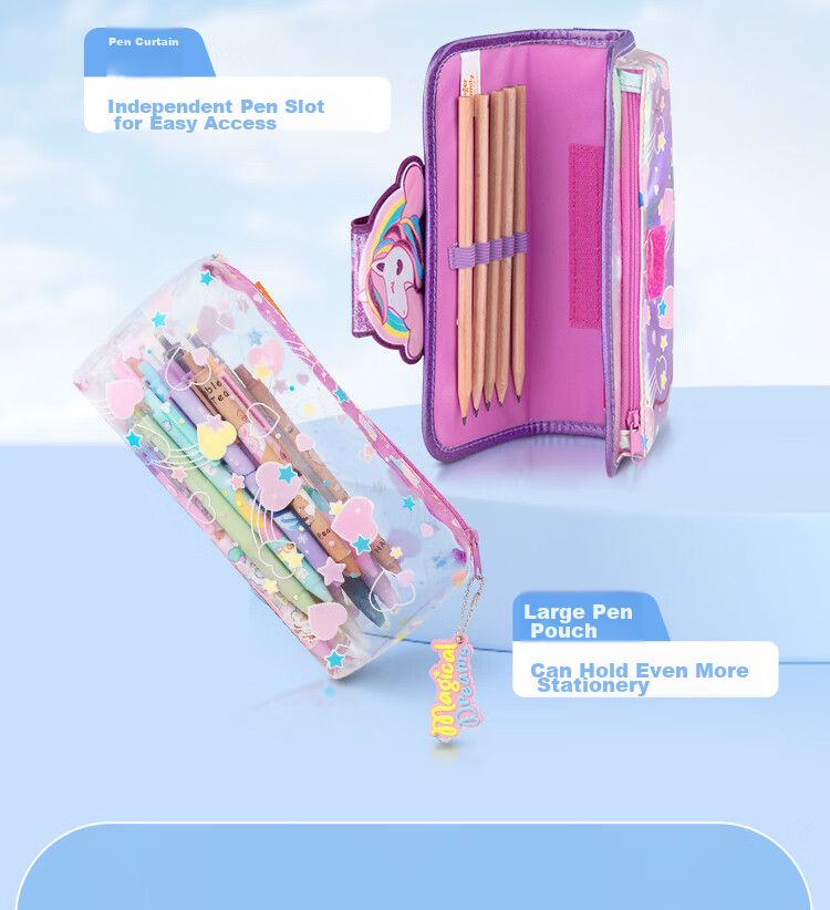 TigerFamily Large Capacity Stylish Pencil Case for Primary School Students, Lightweight Stationery Box for Children, New Year Gift for Boys And Girls 4