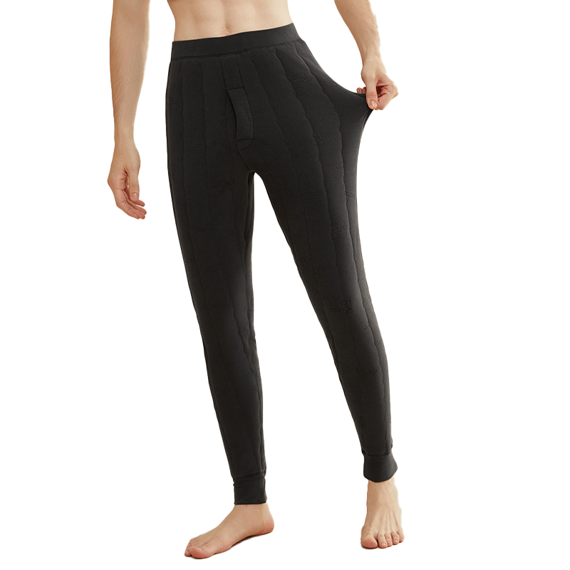 MiiOW [100% Wool Filling] Men's Thermal Underwear, Fleece-Lined Thickened Autumn Pants, Cotton Pants, Long Johns, Cold-Proof Couple's Autumn And Winter Wear