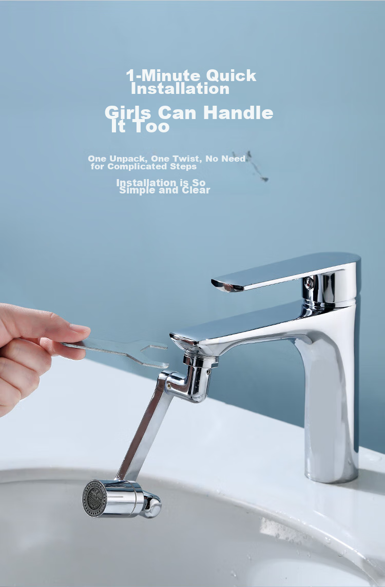 JD Original 1440° Mechanical Arm Faucet Sprayer with Filter, Rotating Mechanical Arm Filter Anti-Splash Spout for Kitche 11