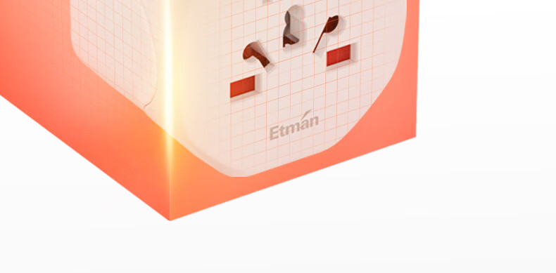 Etman ACAC40 Adapter Plug, Mini Portable, Multi-International Standard, UK to China Conversion, 10A Safe Current, Suitable for Cross-Border Travel, Norwegian Listing Brand 18