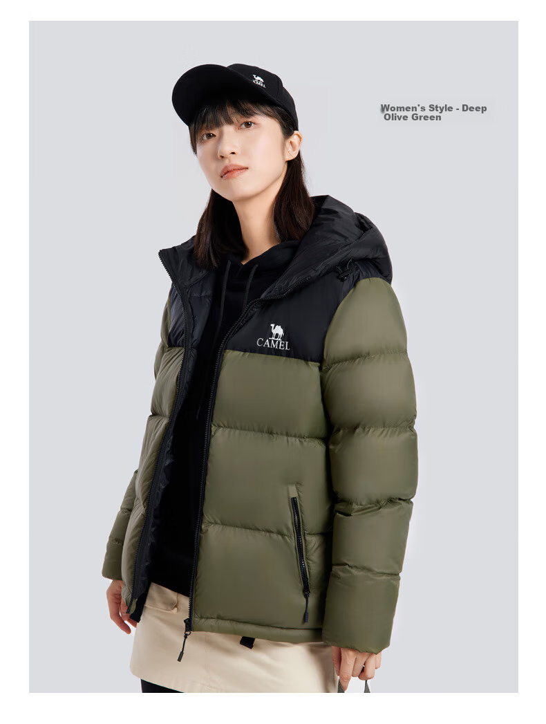 CAMEL Volcano Down Jacket 1.0 Men's Thickened Duck Down Cold-Resistant Puffer Coat Trendy Winter Jacket M13CR07089H 38