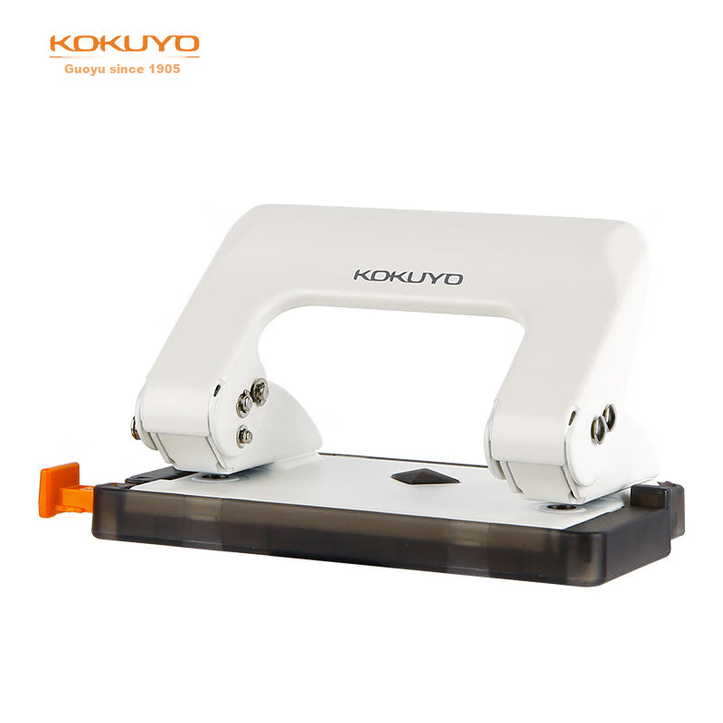 KOKUYO Imported Two-Hole Punch, Document Binding Hole Puncher (With Ruler), 6mm Hole Diameter, White, 1 Piece, PN-G17W3C Digital All-Net Low Price, Smooth-Punching Loose-Leaf Office Use