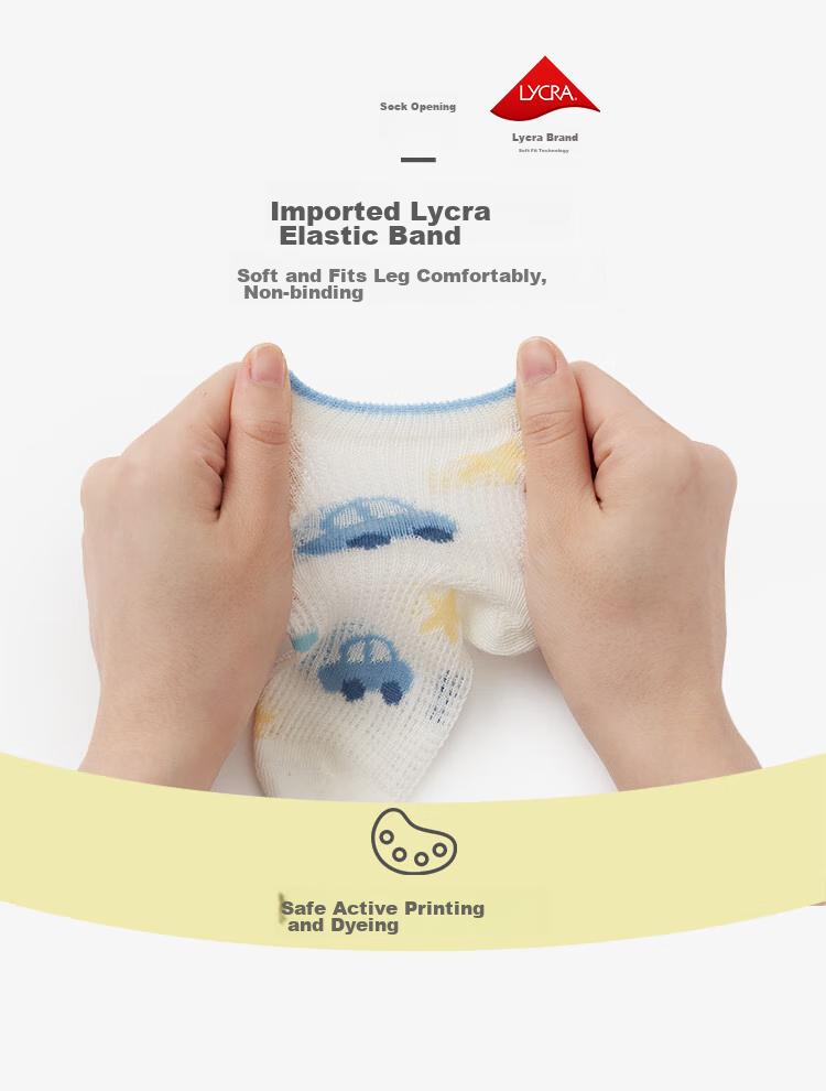 Niduoxiong Children's Socks, Summer Baby Mesh Socks, Loose-Top Thin Cotton Socks for Boys, Newborn Socks for Kids 11