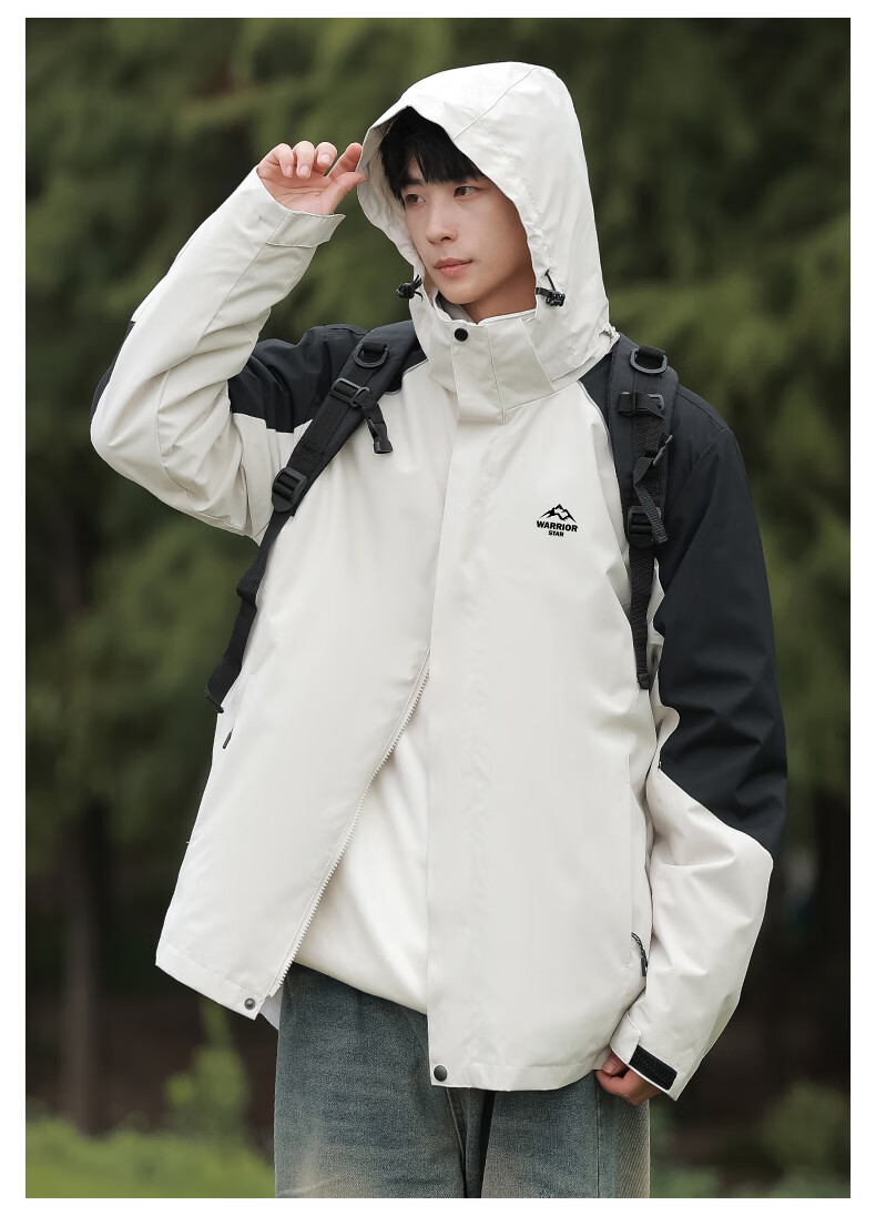 Warrior 3-in-1 Men's Outdoor Mountaineering Jacket Autumn Winter Windproof Warm Jacket 14