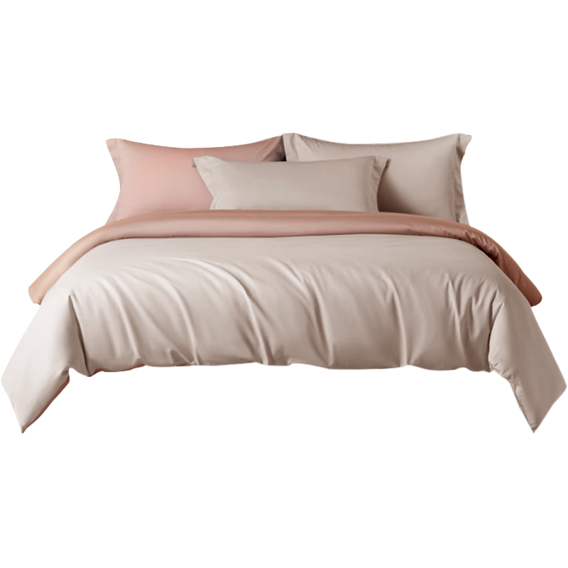 ZiiU Single Duvet Cover 60s Pure Cotton Bedding Xinjiang Cotton Duvet Cover 200x230cm Bean Paste + Light Pink