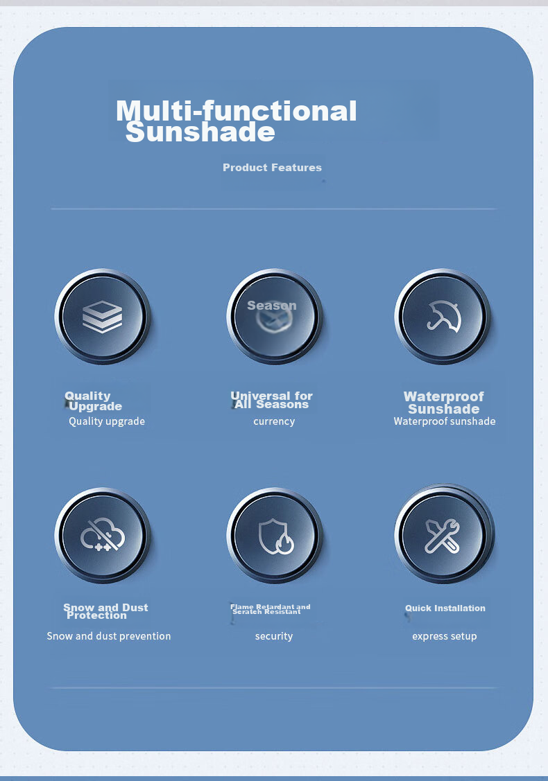 Boergai Car Sunshade, Vehicle Sun Umbrella, Sun Protection Shade, Windshield Cover, SUV-Specific Sun Visor, Heat Insulatio 4