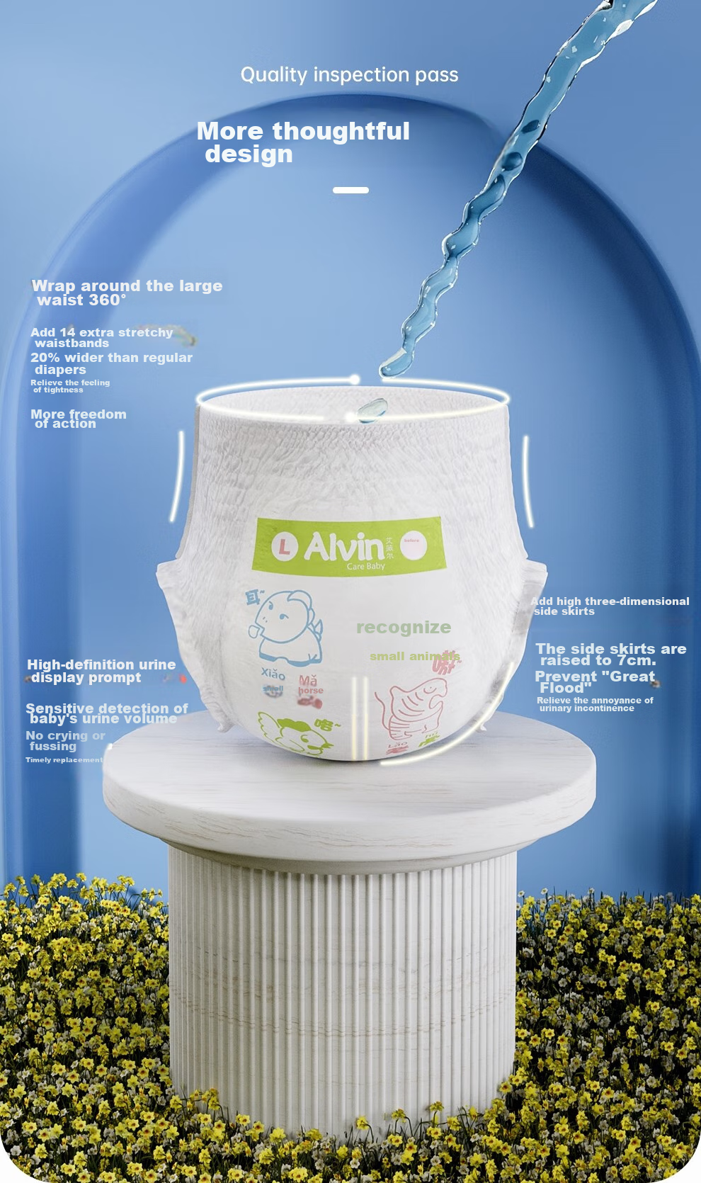 Aiweier Alvin [No Carbamide Ammonia Detected] Classic Soft Touch Pull-Up Diapers, XL Size, 42 Pieces, Dry And Absorbent 11