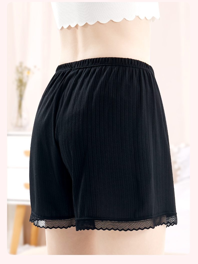 Duomiaowu Girls' Safety Shorts, Anti-Exposure, Summer Thin Ice Silk Children's Underwear, Breathable Baby Boxer Briefs, K00091 White And Black, 140cm (Suitable for 135-145cm) 17