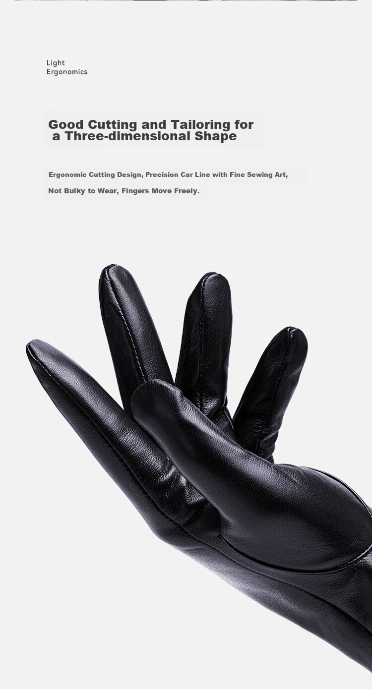 HLA Leather Gloves for Men, Touchscreen Cycling Gloves, Motorcycle Windproof Warm Touchscreen Skiing Gloves, Fleece-Lined Touchscreen Model 8