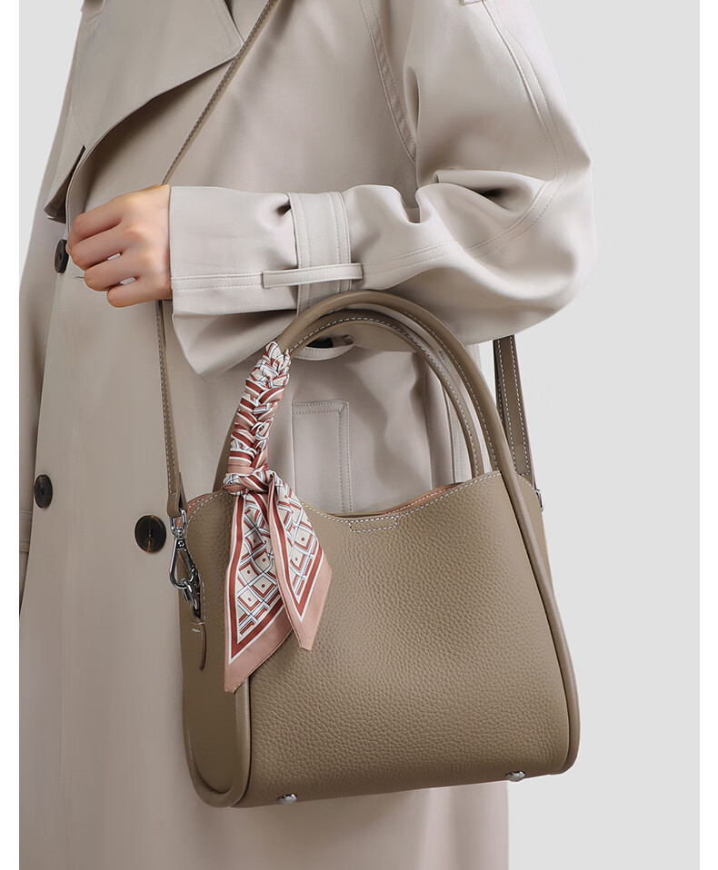 Aiqinghai Top-Grain Leather Handbag for Women, Tote Bag, Shoulder Bag, Crossbody Bag, Light Luxury Birthday Mother's Day Gift, Practical Present for Mom 3