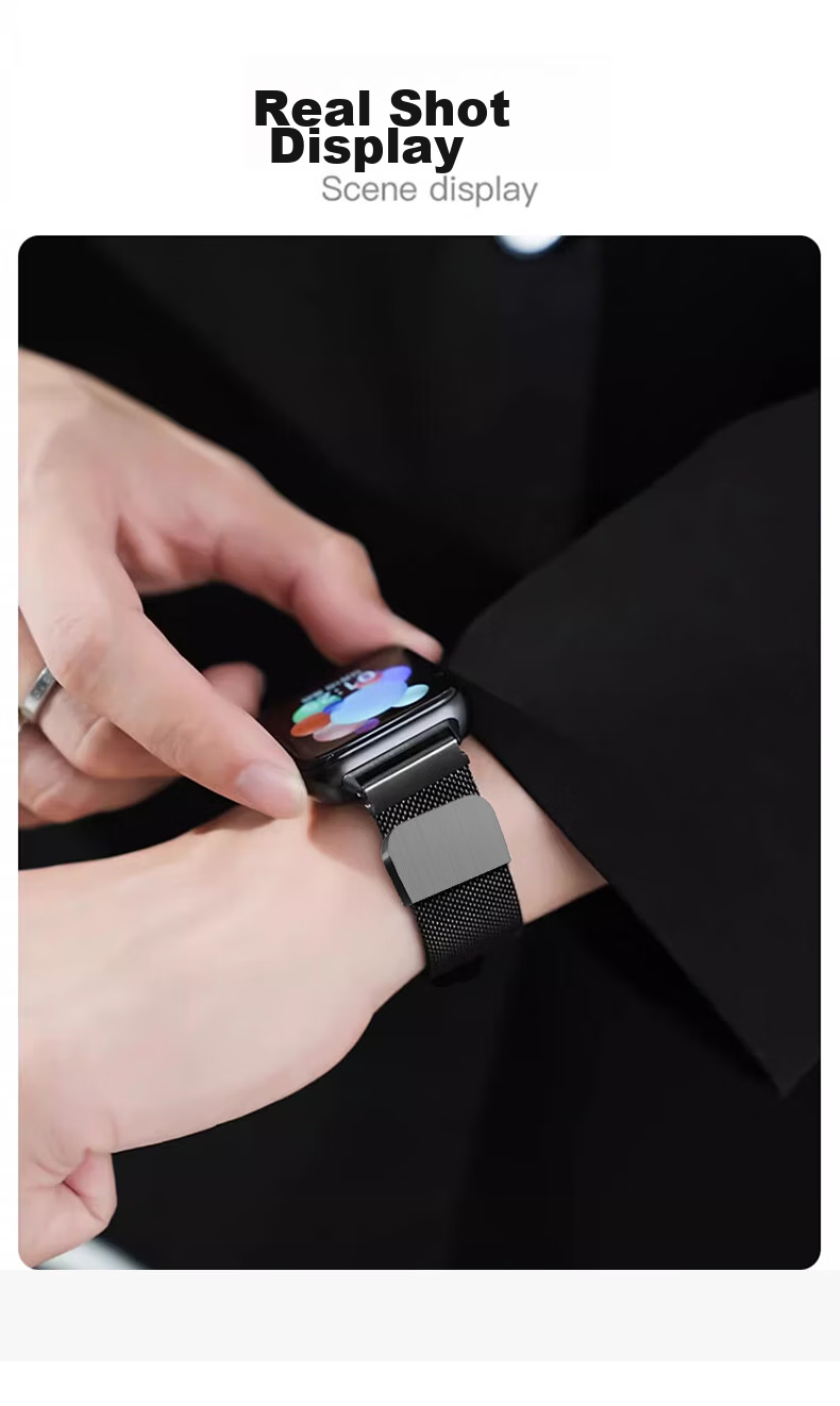 KOVL Compatible with OPPO Watch 4 Pro/OPPO Watch X2/X Watch Strap, Steel Milanese Magnetic Buckle, Strong Magnetic Clasp, Breathable Stainless Steel Wristband 7