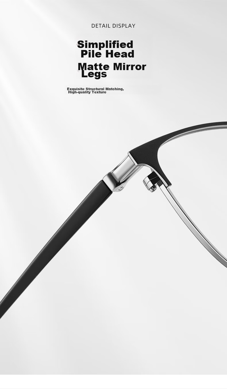 CAPONI Japanese Imported Photochromic Reading Glasses for Men, Smart Zoom Ultra-Light Semi-Rimless High-Definition Anti-Blue Light Pure Titanium Bifocal 8