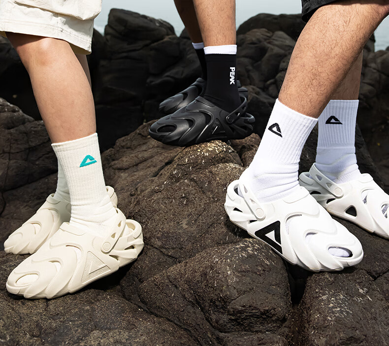 PEAK Taiji Kunpeng Slippers, Summer Thick-Soled Heightening Non-Slip Sandals, Squishy Feeling Sports Casual Beach Shoes, ET42811L 26