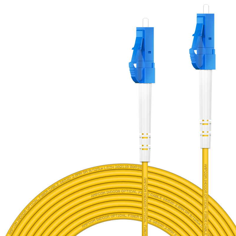 AMPCOM Telecom Grade LC-LC Singlemode Fiber Patch Cable 9/125 Single Core LSZH Low Smoke Zero Halogen Flame Retardant Jacket 2.0 Transceiver 10G Pigtail 5m ASM2LC1205