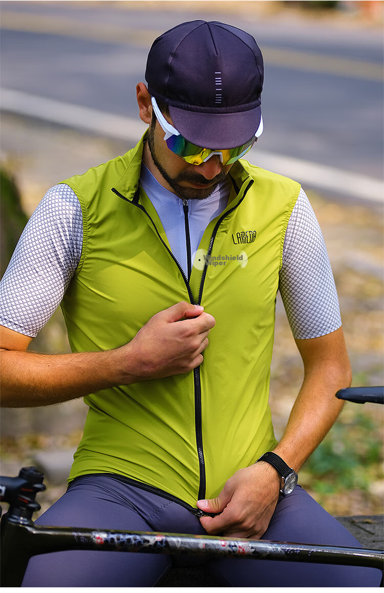 Lameda Bicycle Road Bike Cycling Vest, Spring And Summer Quick-Dry Riding Jacket, Windproof Vest for Men And Women, Black, XL 8