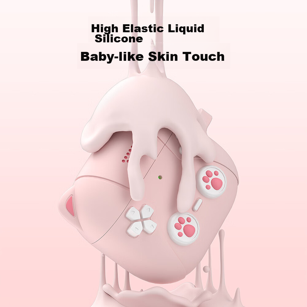 ESCASE AirPods 4 Case, Protective Cover for Apple Fourth Generation Earphones, 2024 Wireless Bluetooth Earphone Case, Shockproof, Dustproof, Silicone, Unisex, Stain-Resistant, Wear-Resistant, Cute Cat Design, Light Pink 4