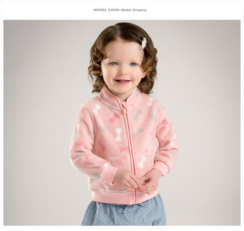 DAVE & BELLA Children's Outerwear, Spring And Autumn Clothing, Baby Stylish Clothes, Girls' Fleece Jacket 4