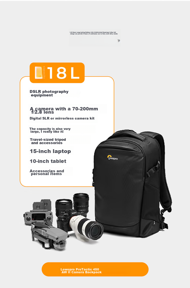 LOWEPRO Flipside 400AW III Camera Bag, Large Capacity Outdoor Professional Protection Backpack for DSLR And Mirrorless Cameras, Photography Bag, Drone Backpack LP37353-PWW 14