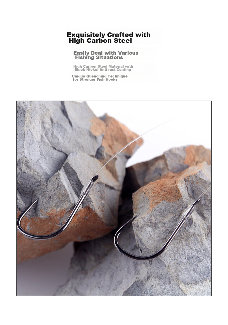 BKK Finished Double Hook with Pre-Tied Line, Ise Ni Carp Hook, Jin Xiu Crucian Carp Hook, New Guandong Ise Grass Carp Hook 4