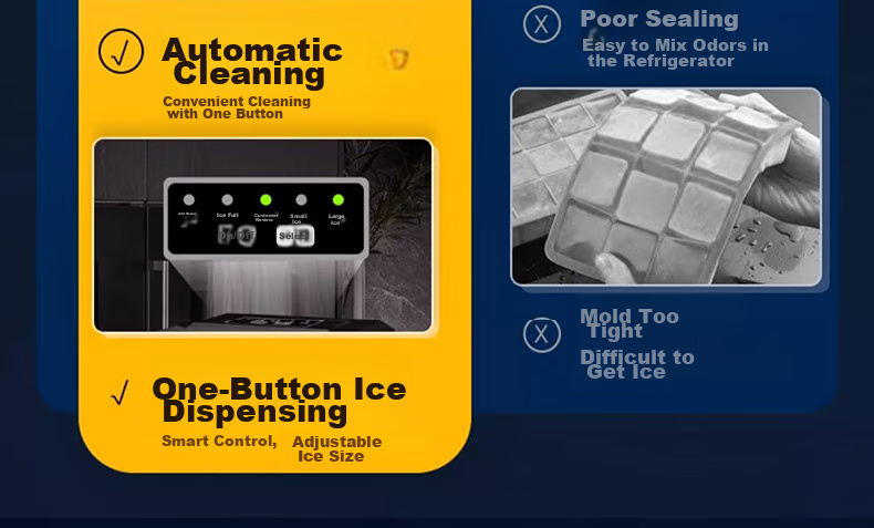 Hicon Ice Maker for Home Use, Small Dormitory Ice Machine, 15KG Bullet Ice, Automatic Cleaning, UV Disinfection + Antibacterial Inner Tank, Home Use Handheld Ice Maker, Ice Cube Maker 7