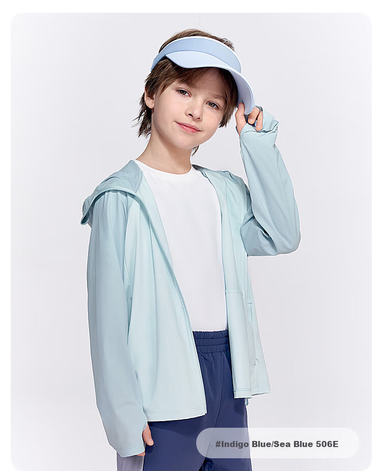 BOSIDENG National Standard Sun Protection Jacket Unisex Kids UV Protection Cooling Mint Mambo Hooded Outdoor Coat 26