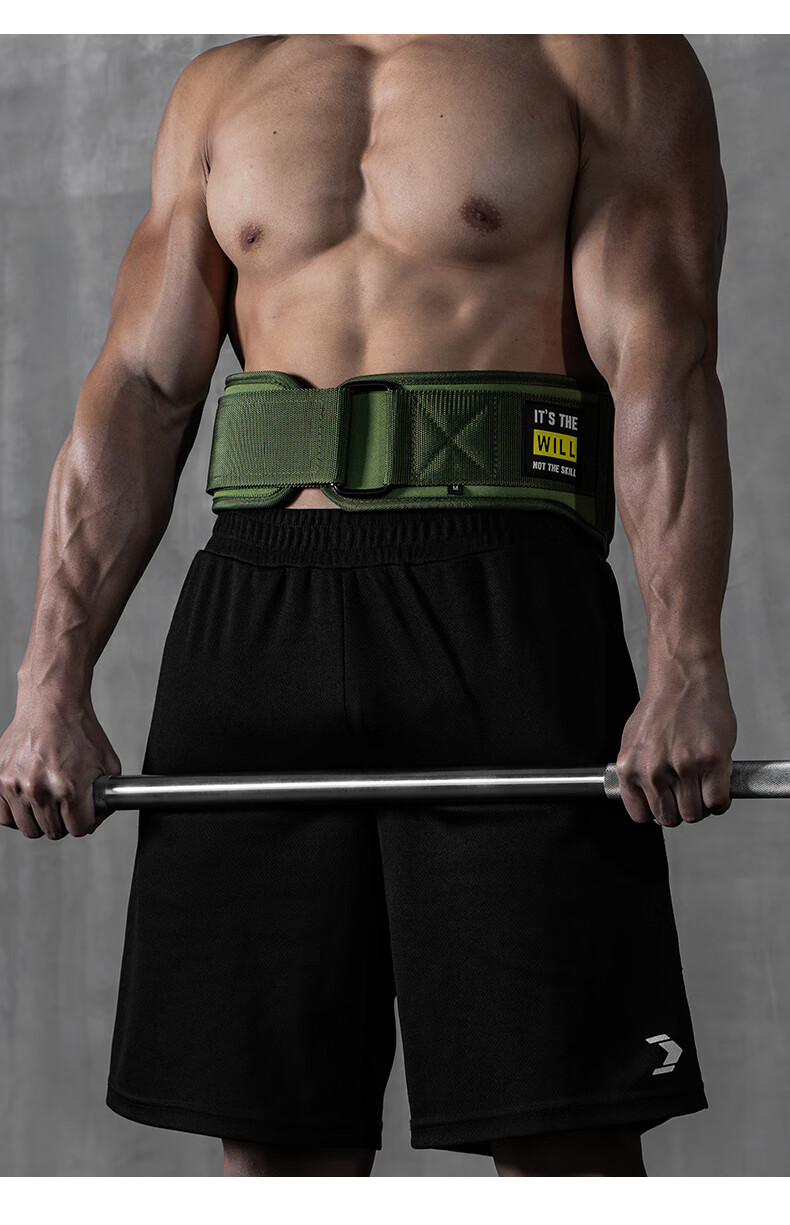 FITTER GEAR Fitness Waist Belt for Men, Deadlift Squat Strength Training Weightlifting Support Belt, Army Green Size S 10