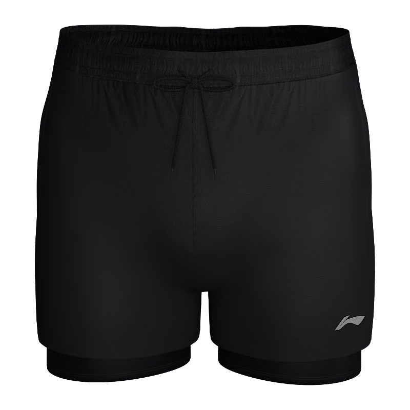 Li-Ning Swimming Trunks for Men, Sports Casual Quick-Dry Knee-Length Swim Shorts, Anti-Exposure Beach Shorts for Seaside Vacation, 739 Black 3XL