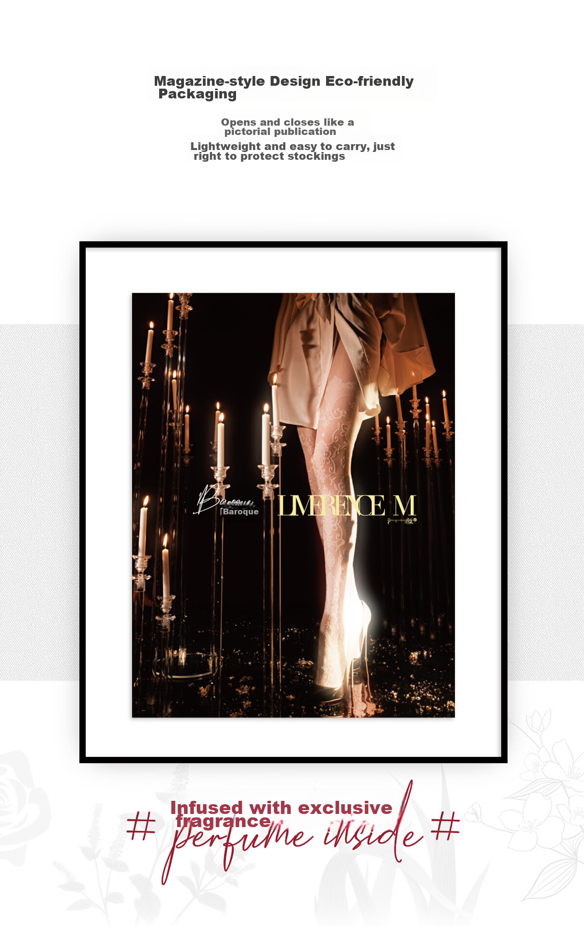 Limerence M [Baroque] Ultra-Thin Sheer Stockings, Lace Vintage Jacquard Party Socks, Nude Pink, T-Crotch Closed Crotch One Size Fits All 14