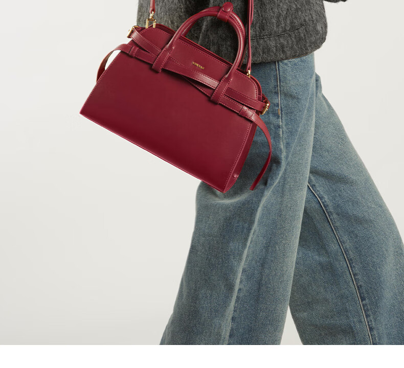 JONBAG Leather Kelly Bag Strap Handbag for Women, Elegant Red Wedding Bag 2026 New Style Wedding Souvenir Gift for Girlfriend 27