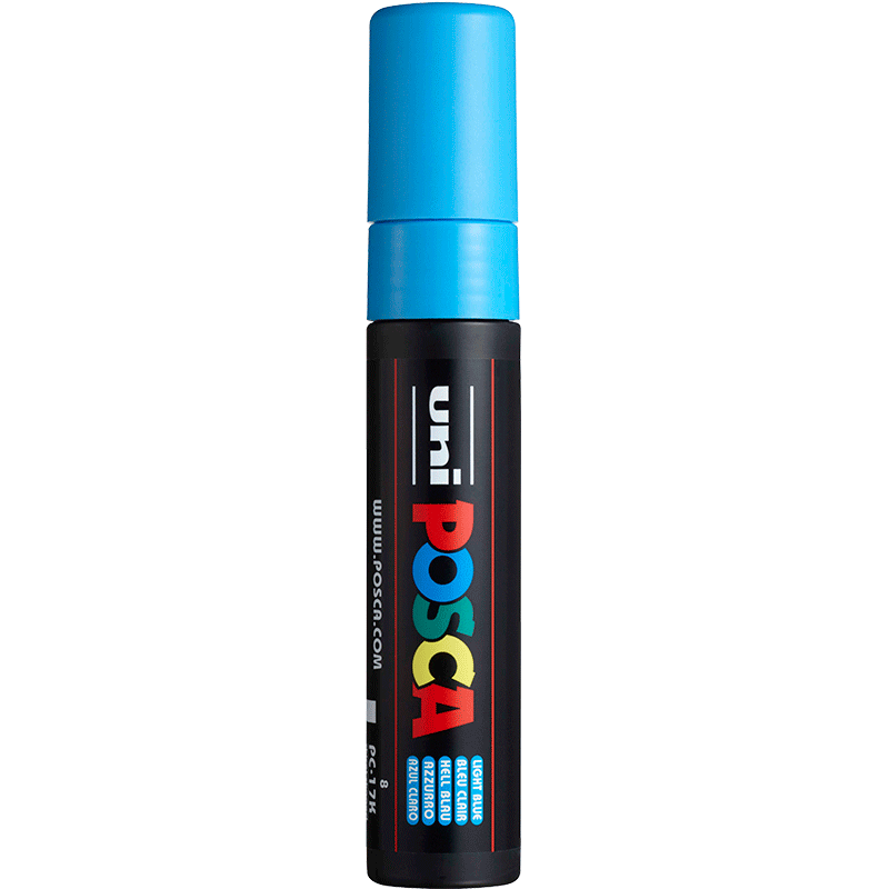 Uni Mitsubishi POSCA Acrylic Marker (Extra Large), Light Blue, Single PC-17K Brush, Poster Advertising Marker, Drawing Hand-Drawn Graffiti Pen, Painting Watercolor Pen, Graduatio