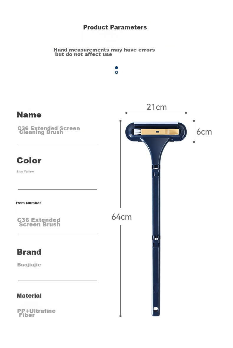 BAOJIAJIE [Yang Mi's Choice] Extended Window Screen Brush, No-Disassembly Cleaning Tool for Window Screens, Dual-Purpose Scraper And Brush with Bidirectional Bristles 9