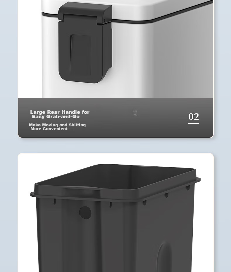 BOBO Stainless Steel Trash Can, 10L Titanium Gray, Narrow Gap Foot Pedal Toilet for Bathroom, Living Room And Kitchen, Model 8877 8