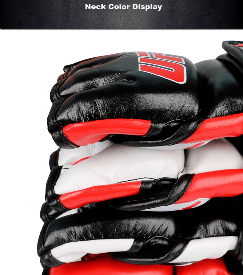 LASTSTAND Fingerless Boxing Gloves, Sanda UFC Gloves, Training MMA Boxing Gloves, Black And White, Size L 12