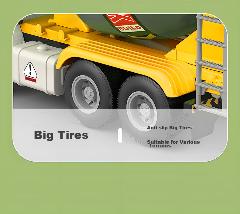 Cawndilla Families Large Children's Mixing Truck Toy Car Model Construction Vehicle for Boys And Girls, Birthday Gift 10