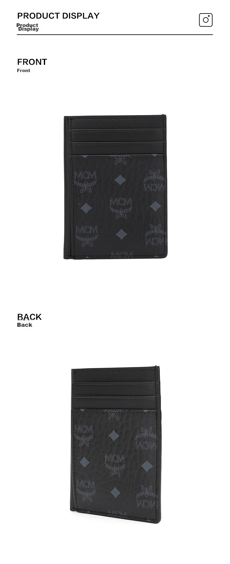 MCM [Brand Original Box] Mini Card Holder Wallet Couple Style, Cognac Color, Gift 4