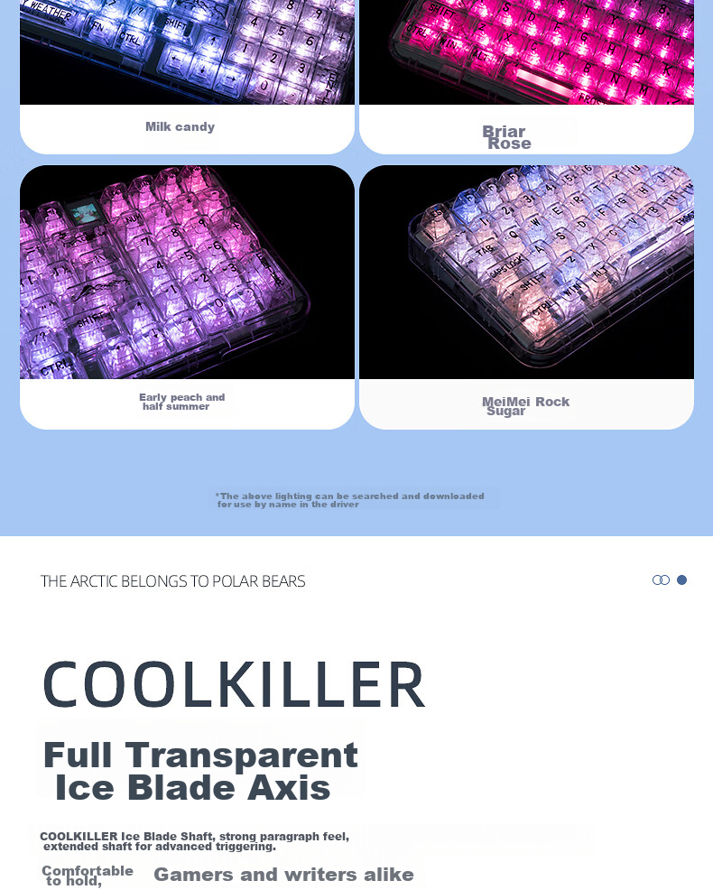 CoolKiller CK98ultra Wireless Bluetooth Tri-Mode Transparent Customizable Polar Bear Mechanical Keyboard Hot-Swappable High-Performance Gaming E-Sports Office Home 6