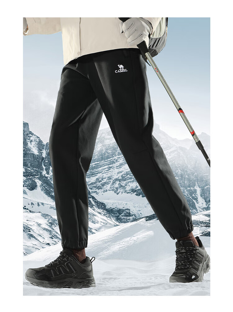 CAMEL Outdoor Softshell Pants, Spring And Autumn Windproof And Water-Resistant, Fleece-Lined for Warmth, Mountaineering And Casual Trousers 5
