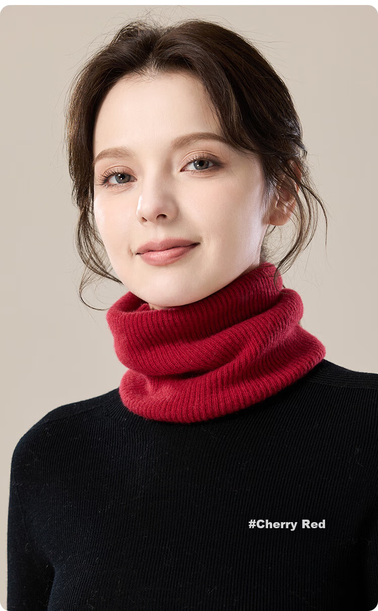 JIUMU Cashmere Warm Neck Gaiter for Women, Autumn And Winter Thickened Cold-Proof Neck Protector, Women's Neck Warmer, Winter Wool Scarf for Wome 17